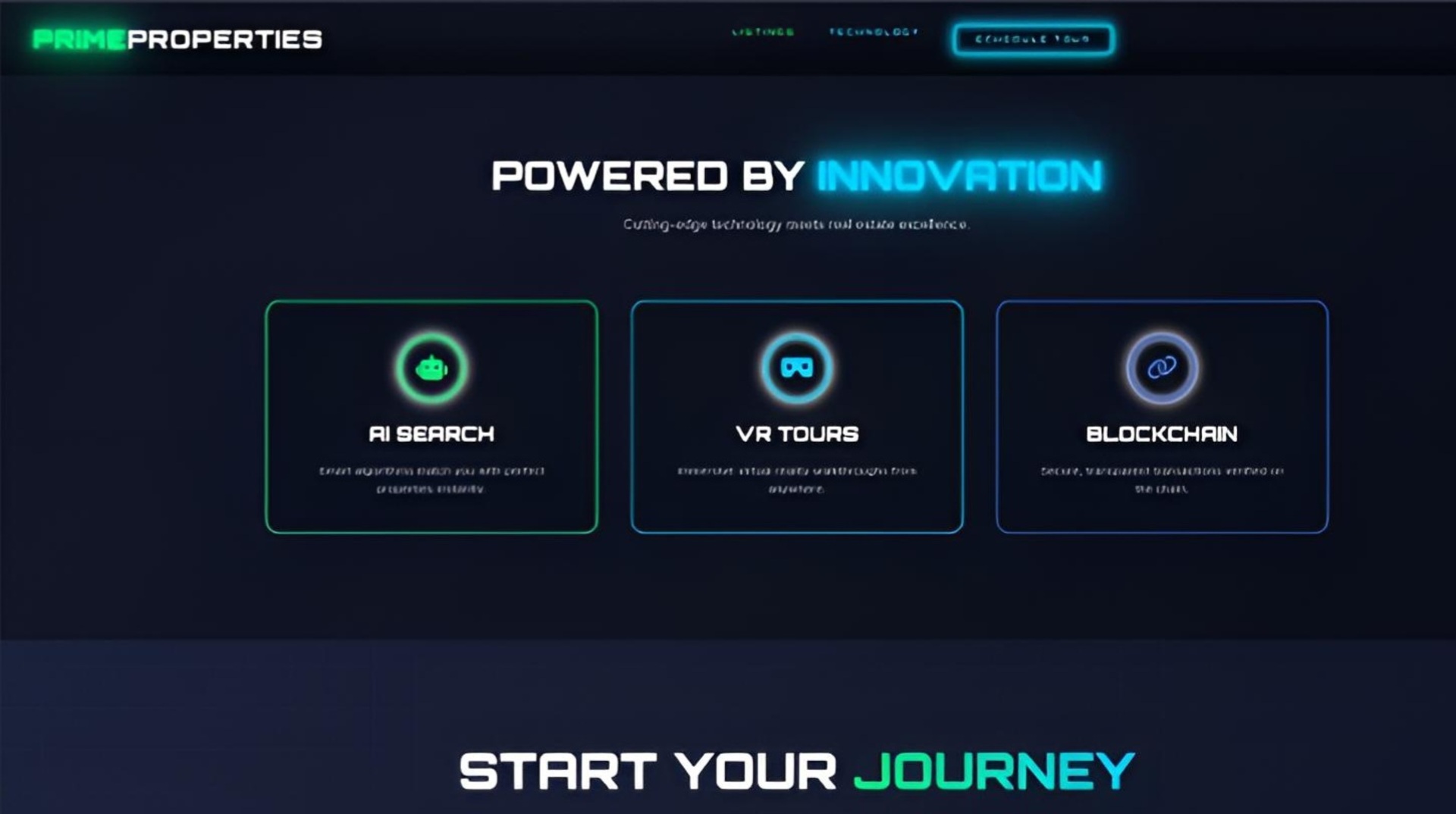 Futuristic luxury real estate landing page design